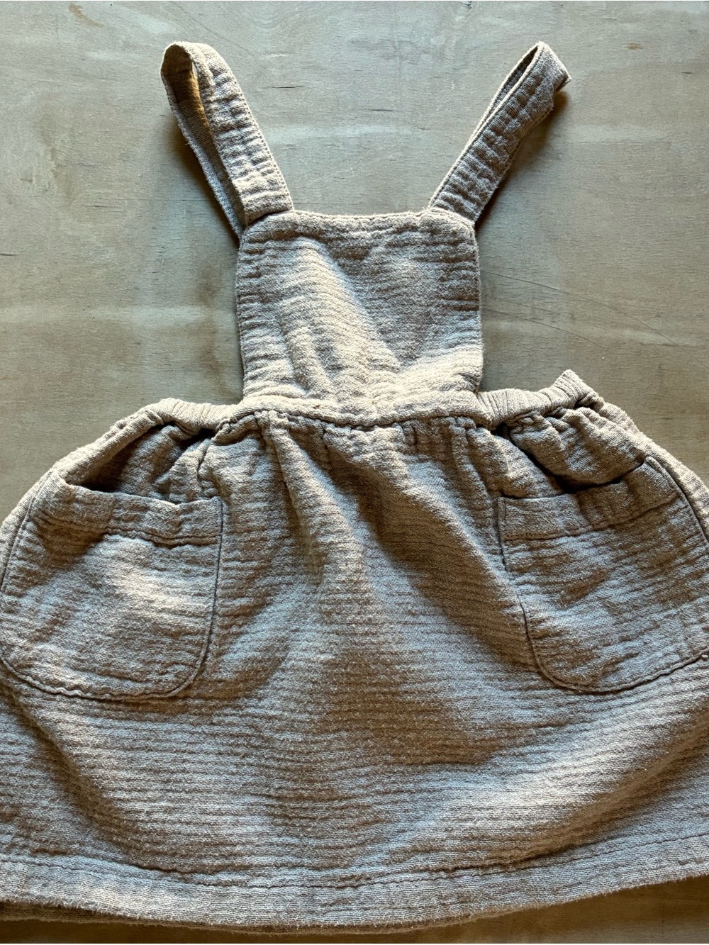 Kids' Textured Pinafore Skirt - Cream